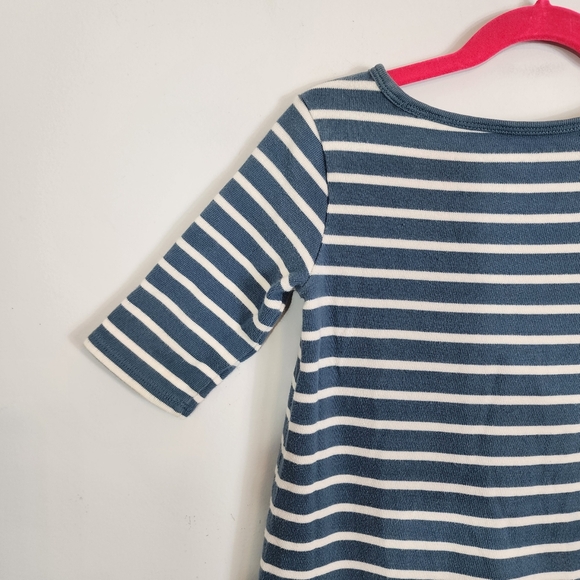 Tea Collection Yumi Floral Embroidered 100% Cotton Striped Dress Girls Size 6 - Picture 9 of 11